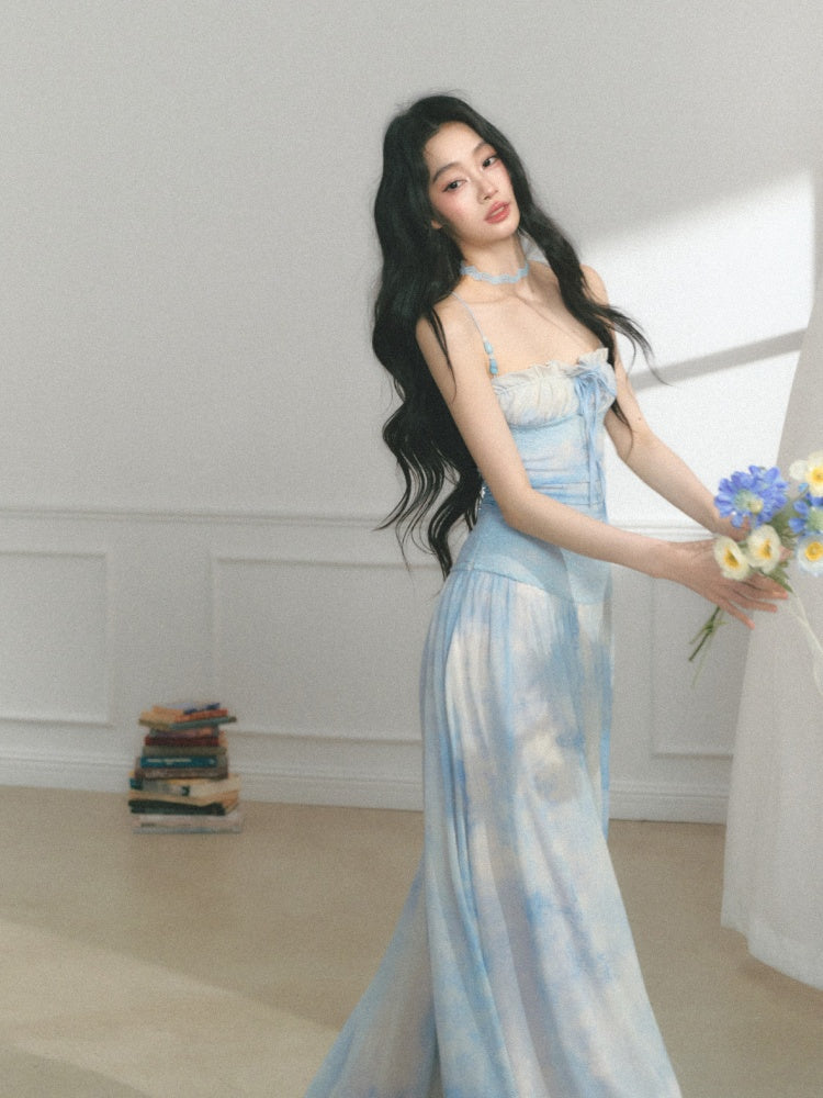 [Mint Paper] Original Blues Monet Beaded Design Fresh Slip Dress【s0000013545】