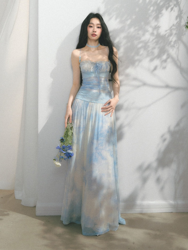 [Mint Paper] Original Blues Monet Beaded Design Fresh Slip Dress【s0000013545】