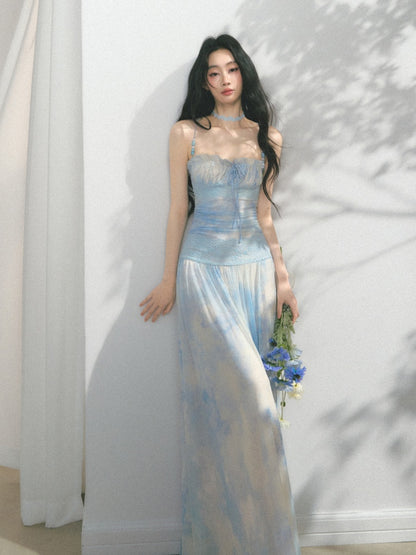 [Mint Paper] Original Blues Monet Beaded Design Fresh Slip Dress【s0000013545】