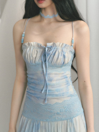 [Mint Paper] Original Blues Monet Beaded Design Fresh Slip Dress【s0000013545】