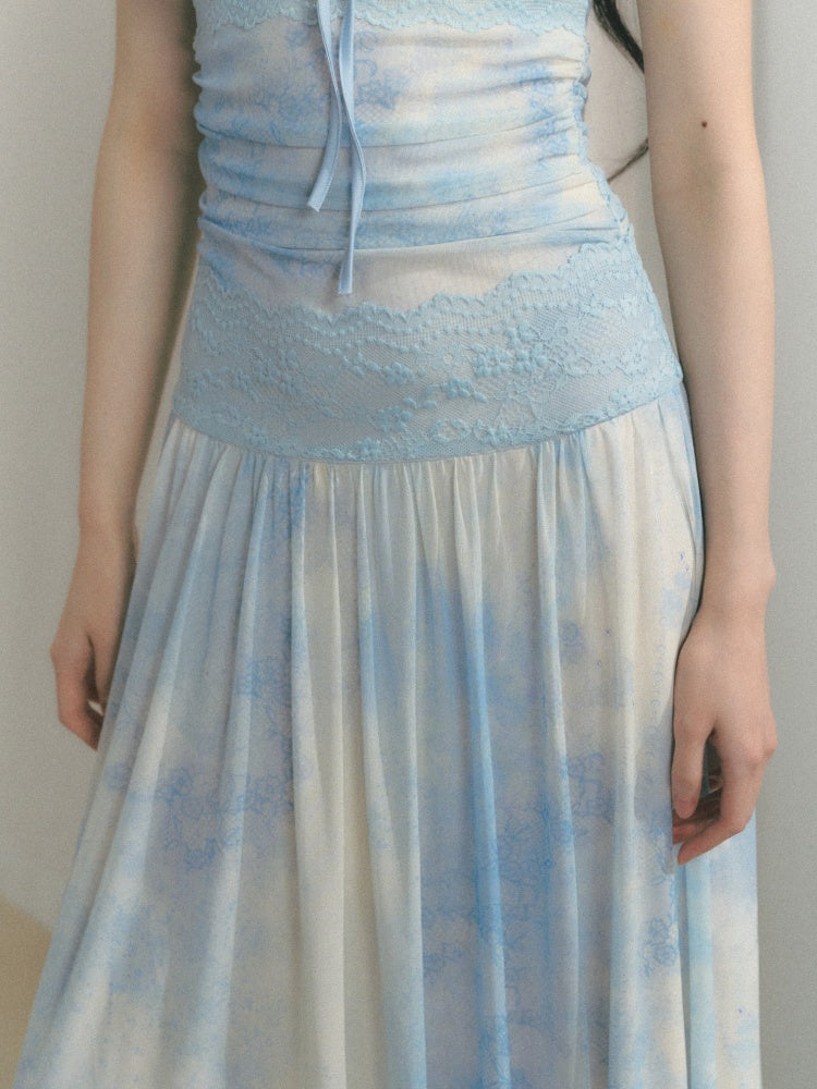 [Mint Paper] Original Blues Monet Beaded Design Fresh Slip Dress【s0000013545】