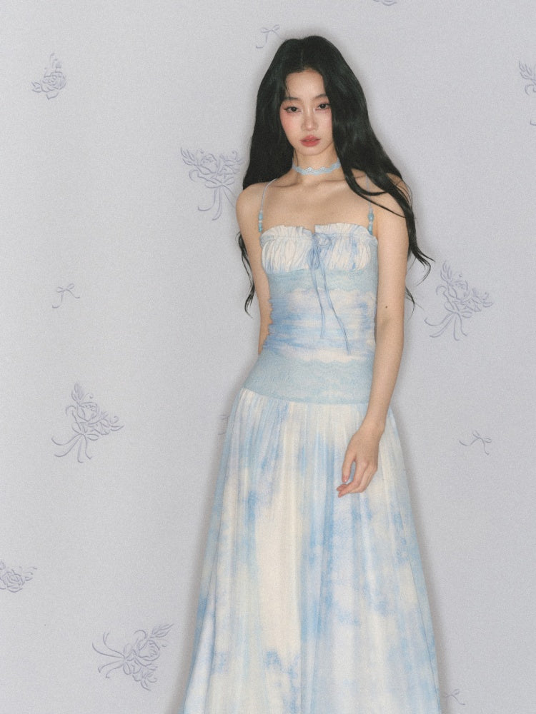 [Mint Paper] Original Blues Monet Beaded Design Fresh Slip Dress【s0000013545】