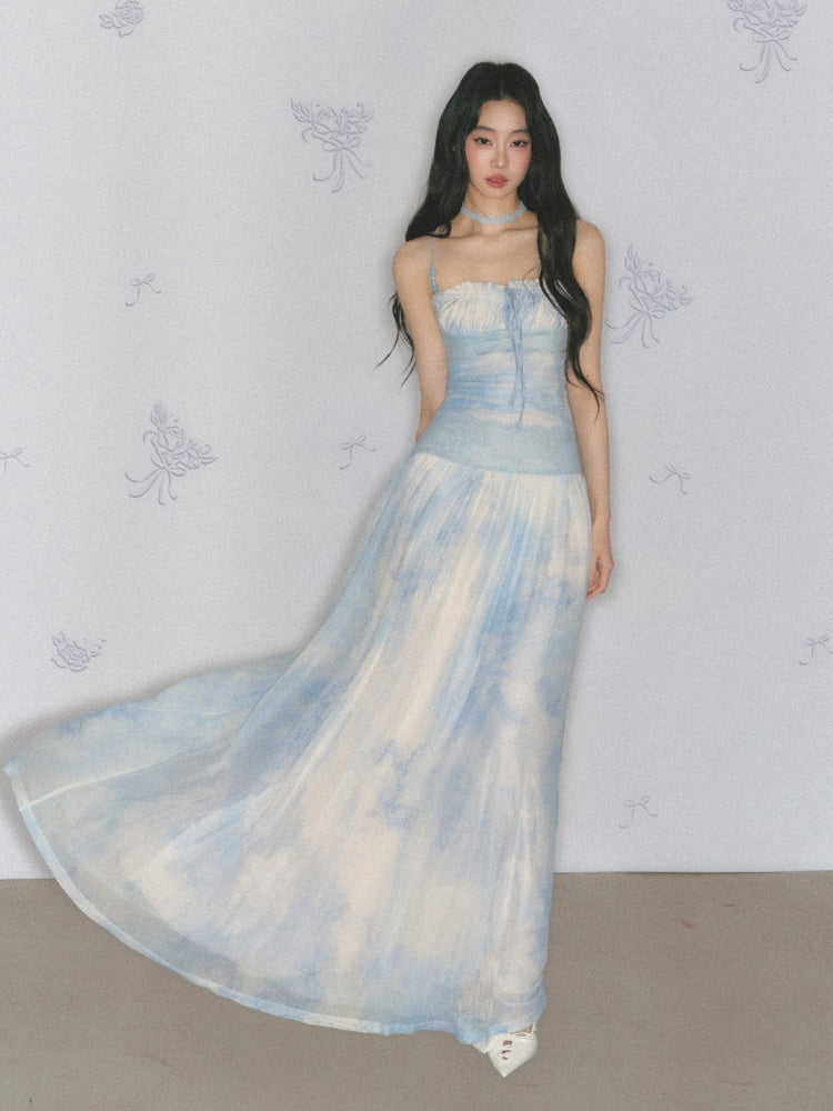 [Mint Paper] Original Blues Monet Beaded Design Fresh Slip Dress【s0000013545】