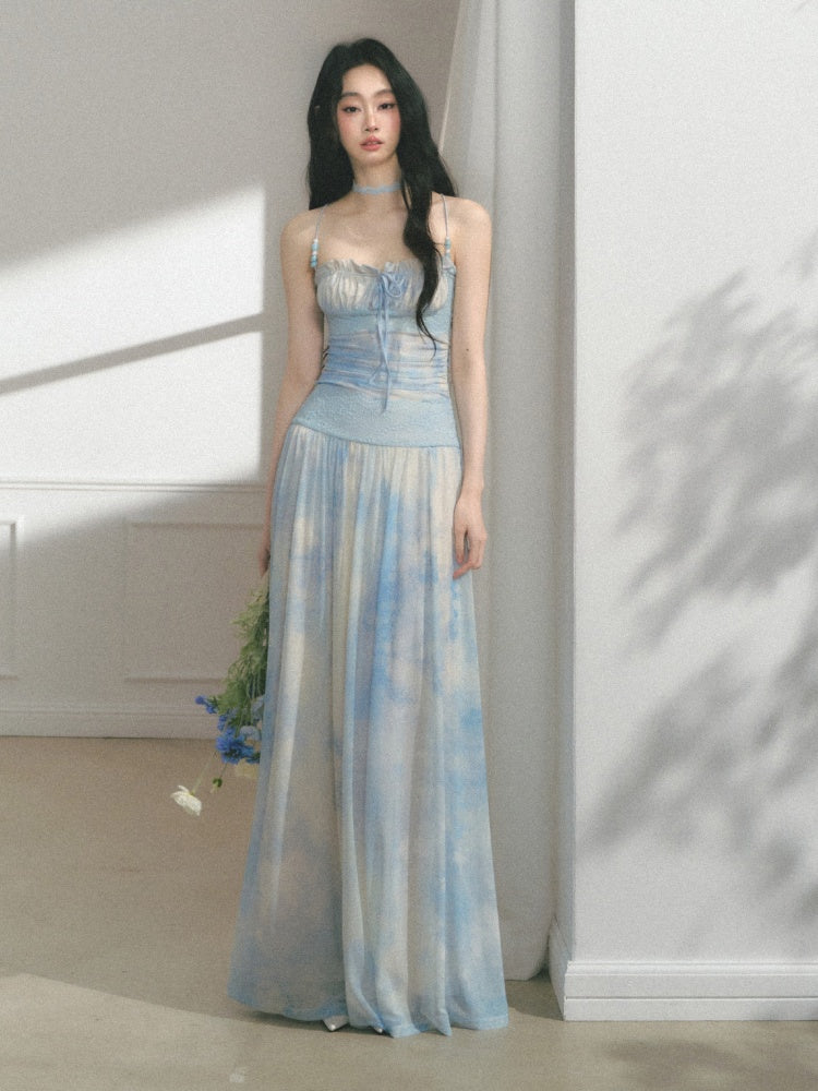 [Mint Paper] Original Blues Monet Beaded Design Fresh Slip Dress【s0000013545】