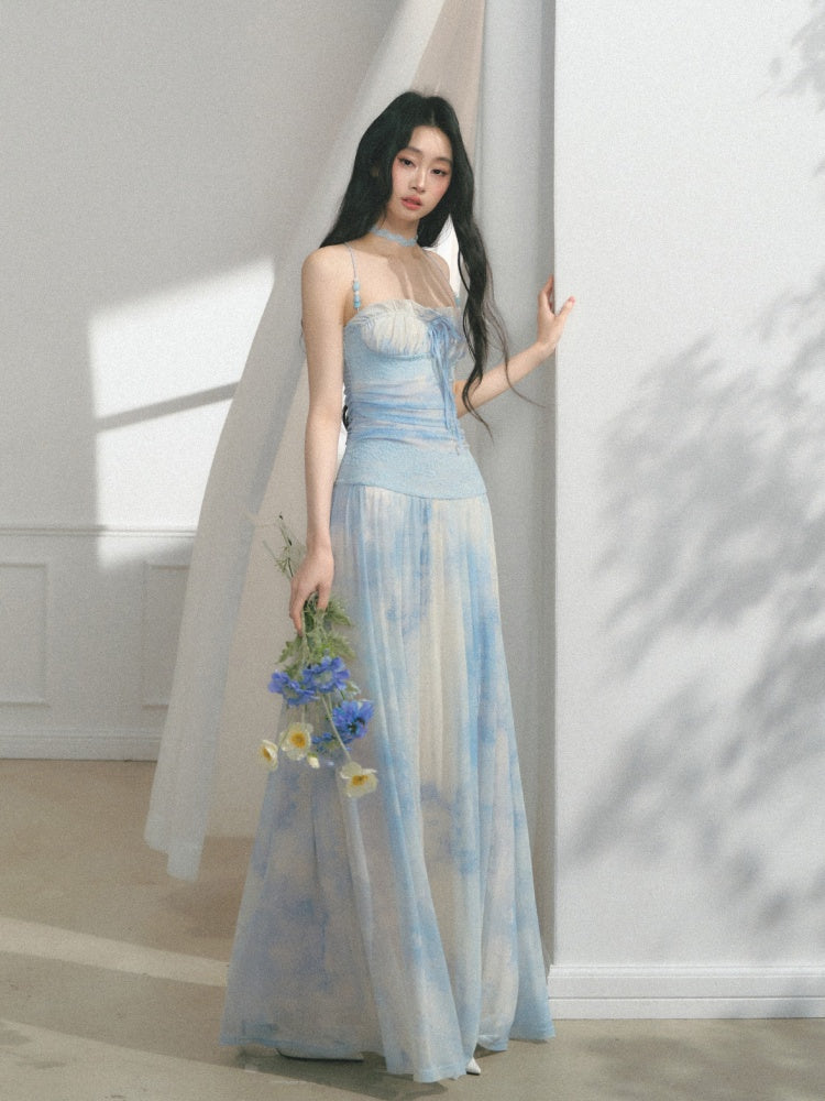 [Mint Paper] Original Blues Monet Beaded Design Fresh Slip Dress【s0000013545】
