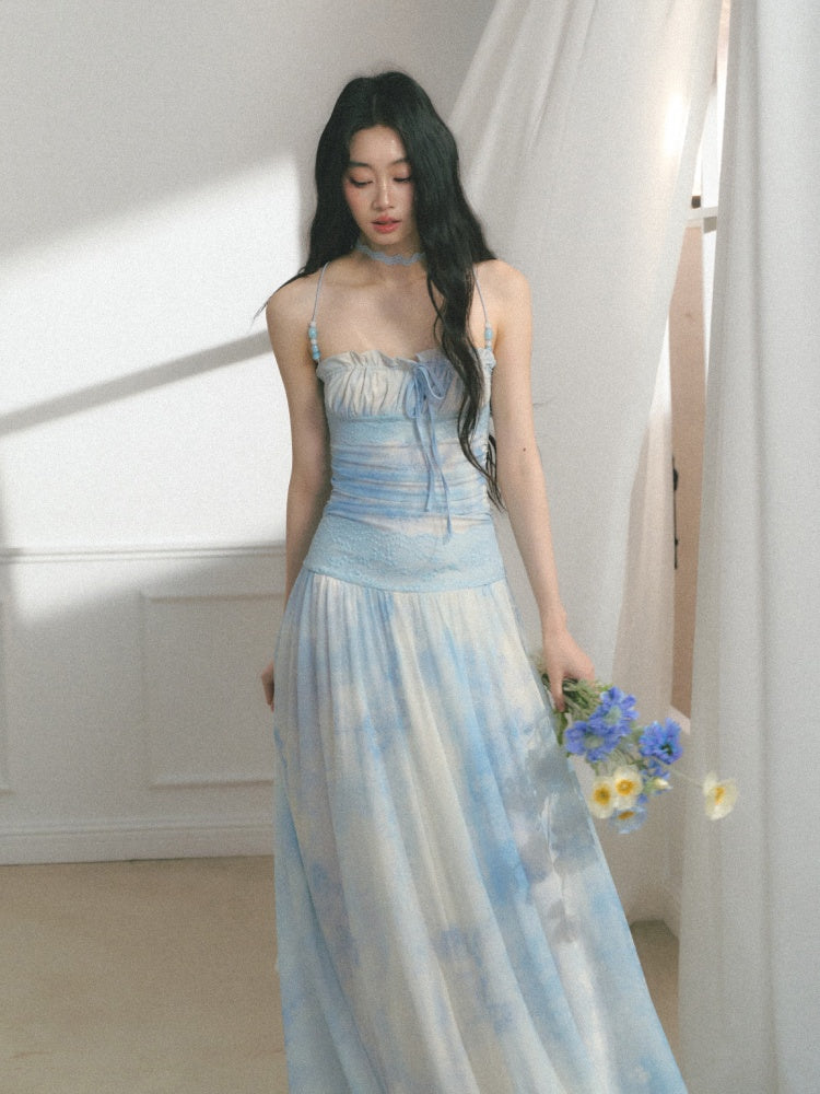 [Mint Paper] Original Blues Monet Beaded Design Fresh Slip Dress【s0000013545】