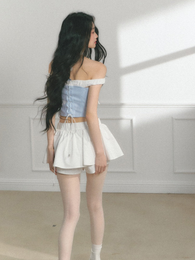 [North Of The Coast] Original Floral Print Suspender Tops& Pants【s0000013546】