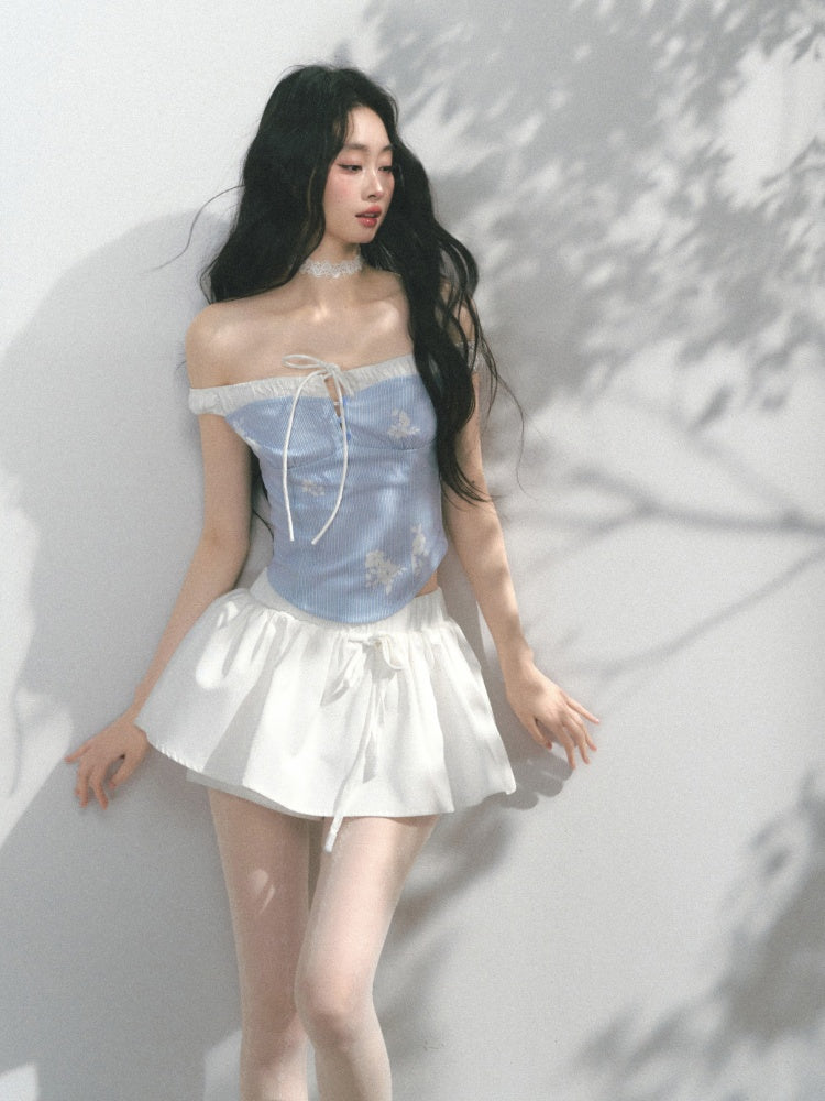 [North Of The Coast] Original Floral Print Suspender Tops& Pants【s0000013546】