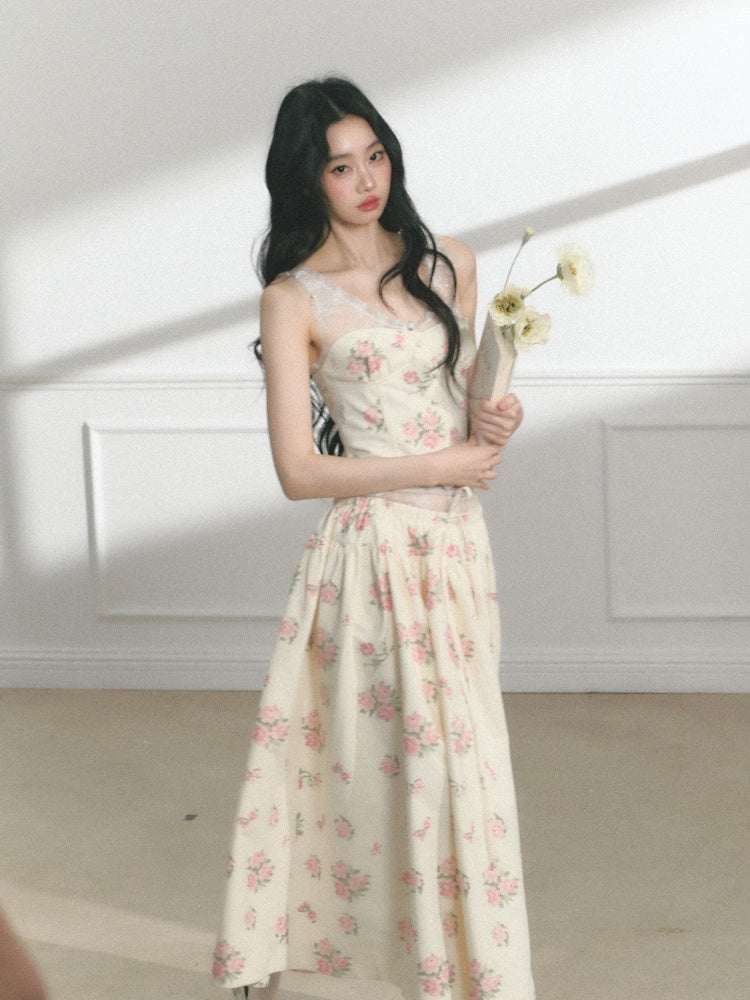 [Manhua Post] Office Original Lace Design Bandeau Skirt【s0000013548】