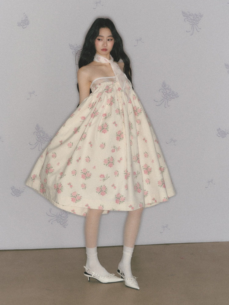 [Manhua Post Office] Original French Atmosphere Design Bandeau Skirt Dress【s0000013549】