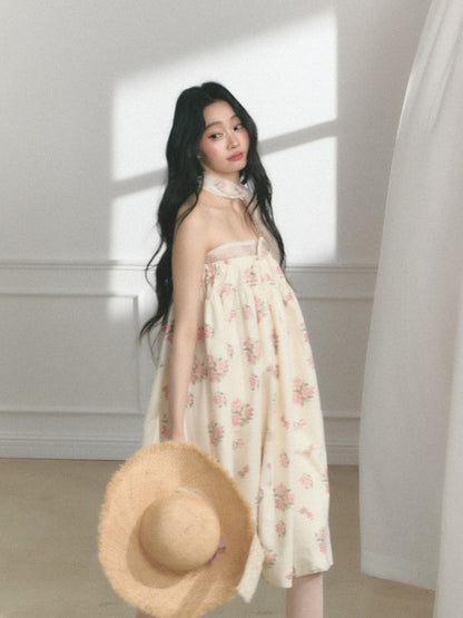 [Manhua Post Office] Original French Atmosphere Design Bandeau Skirt Dress【s0000013549】