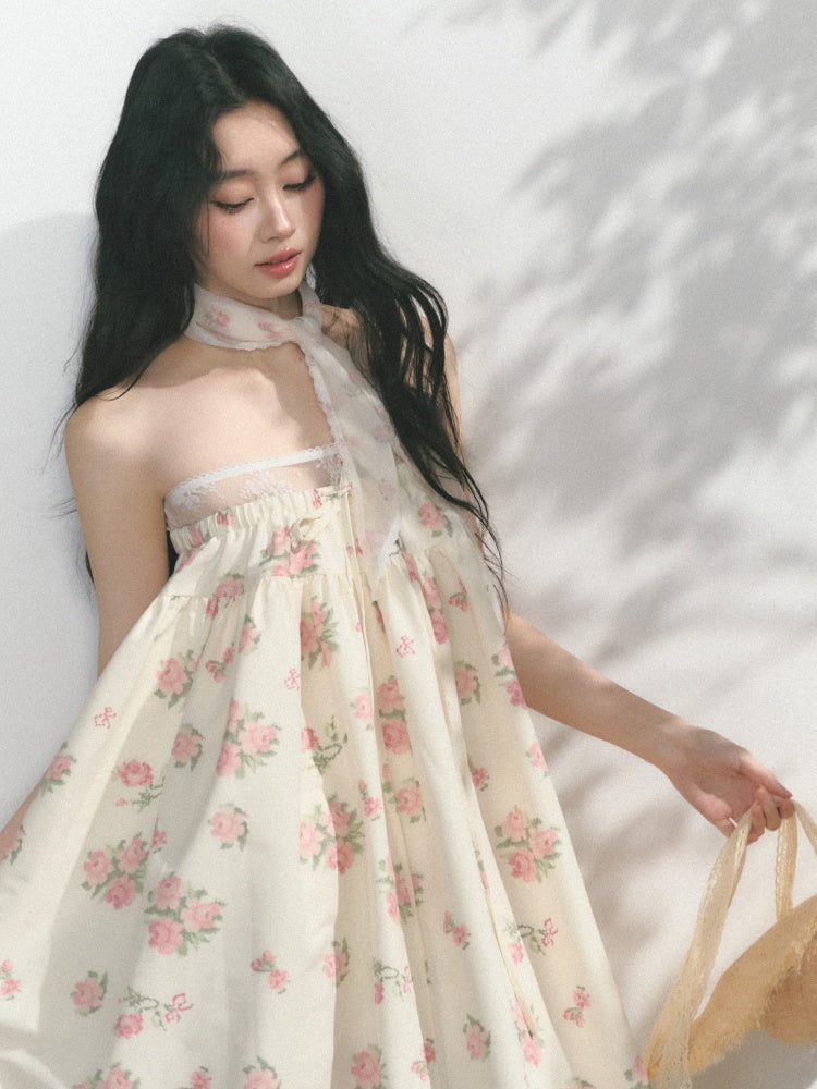 [Manhua Post Office] Original French Atmosphere Design Bandeau Skirt Dress【s0000013549】
