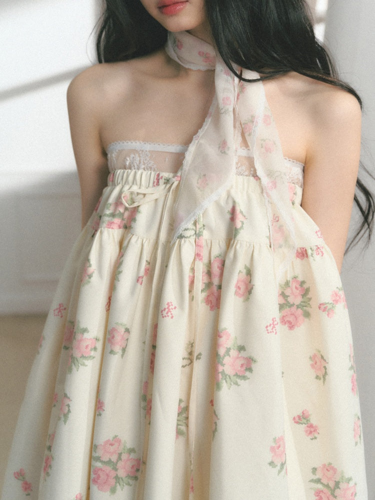 [Manhua Post Office] Original French Atmosphere Design Bandeau Skirt Dress【s0000013549】