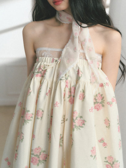 [Manhua Post Office] Original French Atmosphere Design Bandeau Skirt Dress【s0000013549】