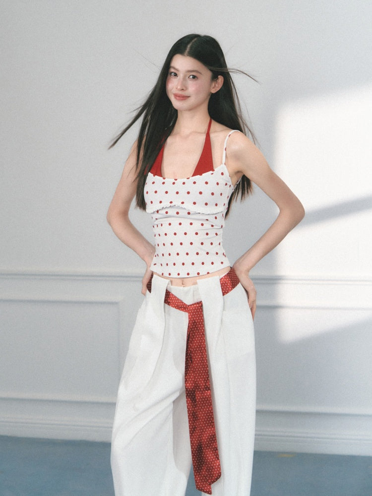[Polka Concerto] Original Polka Dot Versatile Casual Loose Casual Wide-Leg Pants【s0000013550】