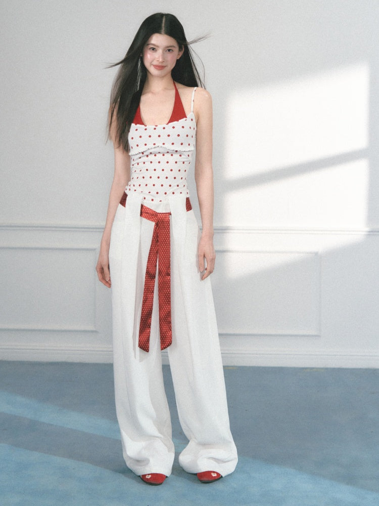 [Polka Concerto] Original Polka Dot Versatile Casual Loose Casual Wide-Leg Pants【s0000013550】
