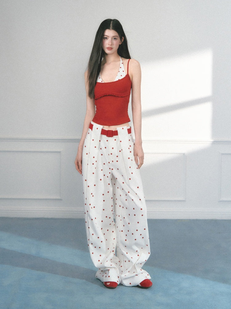 [Polka Concerto] Original Polka Dot Versatile Casual Loose Casual Wide-Leg Pants【s0000013550】