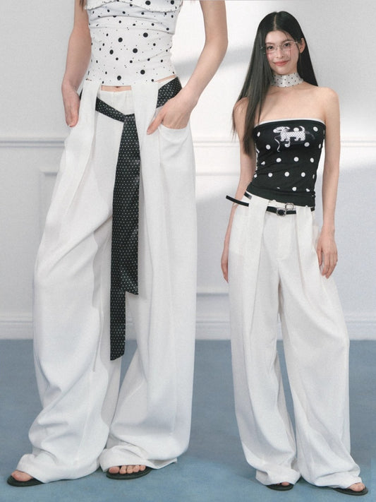 [Polka Concerto] Original Polka Dot Versatile Casual Loose Casual Wide-Leg Pants【s0000013550】