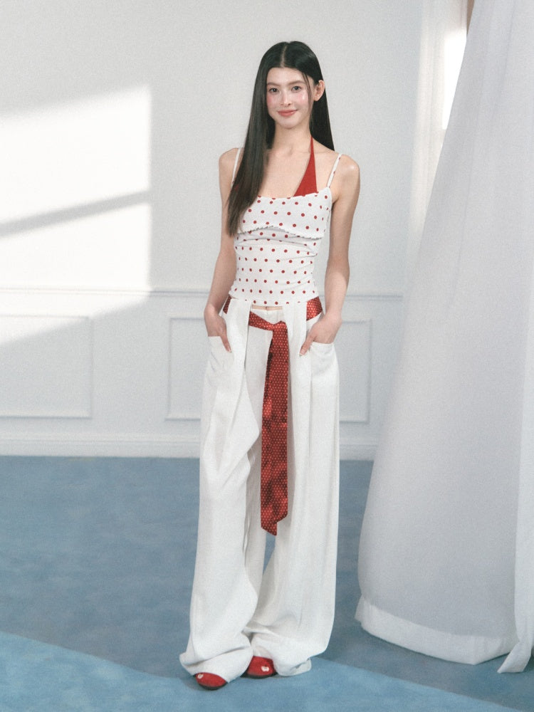 [Polka Concerto] Original Polka Dot Versatile Casual Loose Casual Wide-Leg Pants【s0000013550】