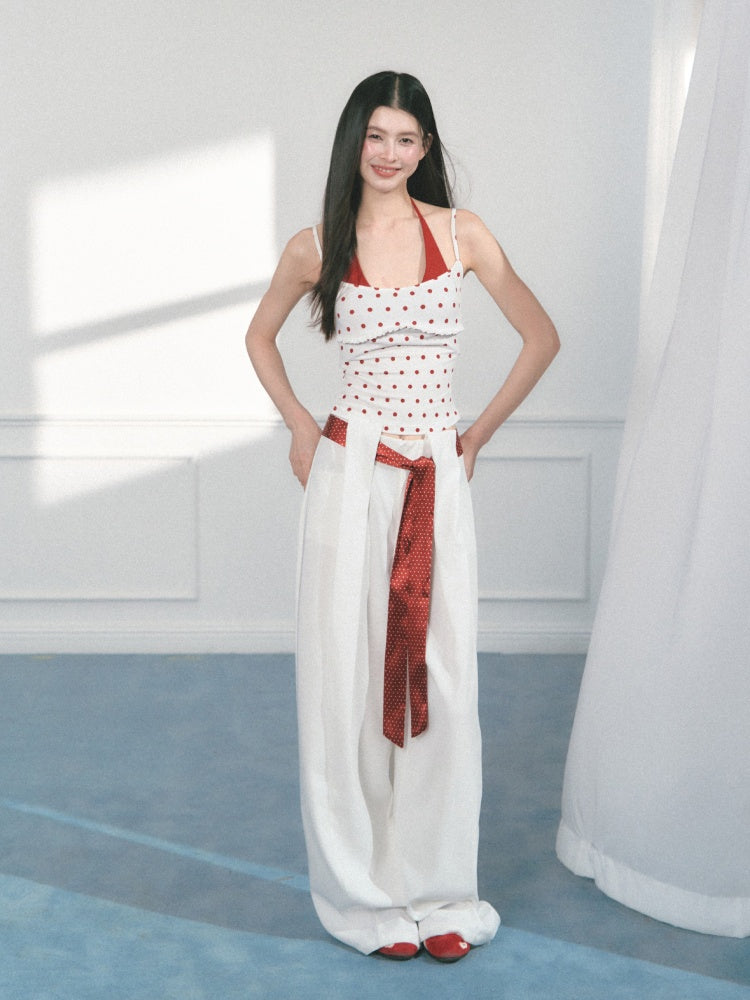 [Polka Concerto] Original Polka Dot Versatile Casual Loose Casual Wide-Leg Pants【s0000013550】