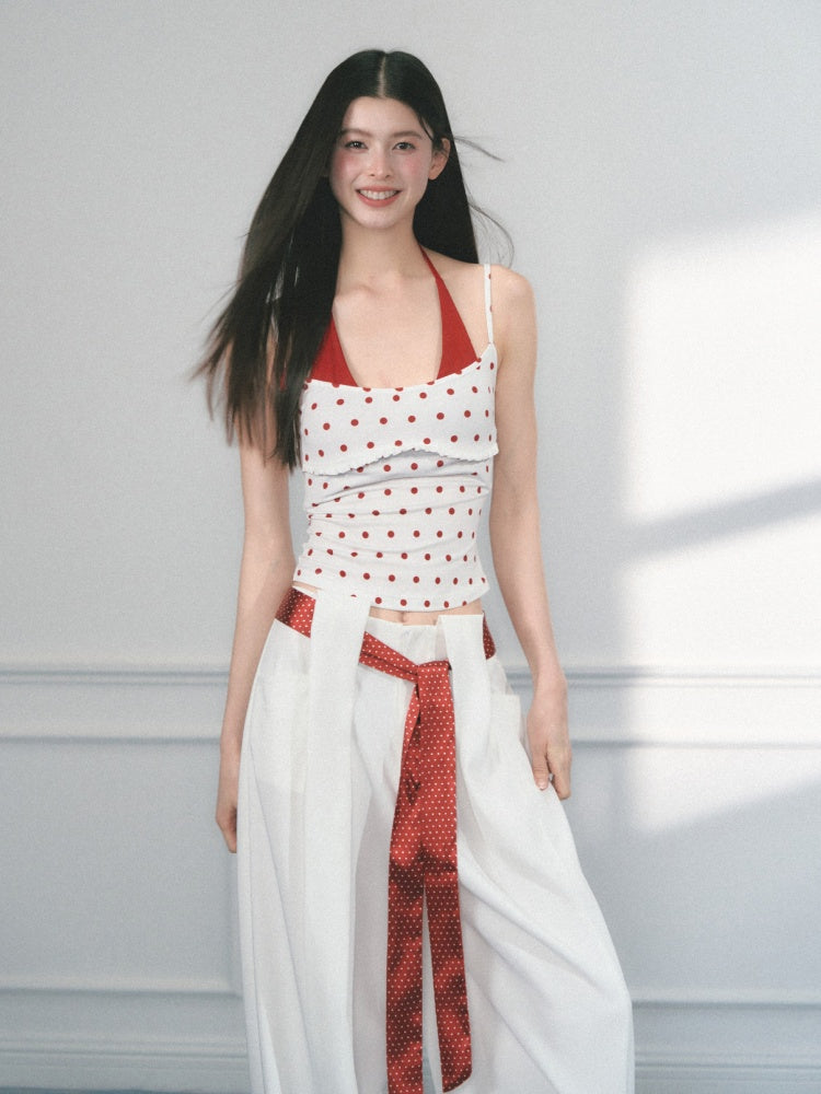[Polka Concerto] Original Polka Dot Versatile Casual Loose Casual Wide-Leg Pants【s0000013550】