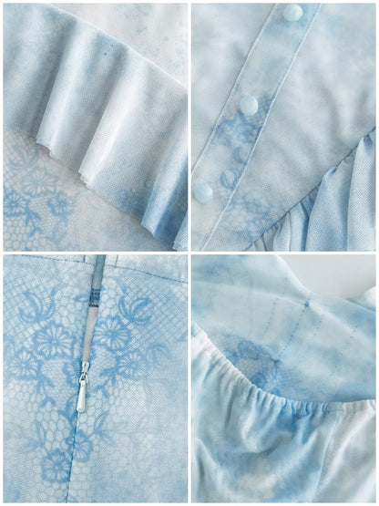[Sea Salt Mint] Original Design Waist Cinched Camisole & Skirt【s0000013553】