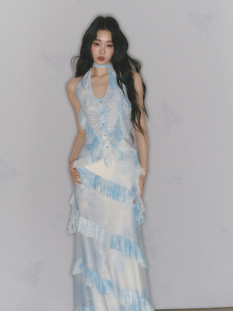 [Sea Salt Mint] Original Design Waist Cinched Camisole & Skirt【s0000013553】