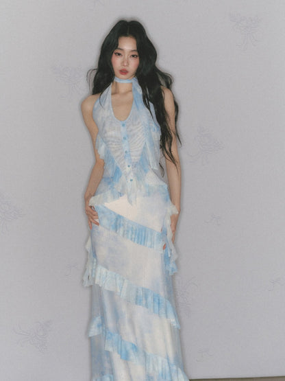 [Sea Salt Mint] Original Design Waist Cinched Camisole & Skirt【s0000013553】