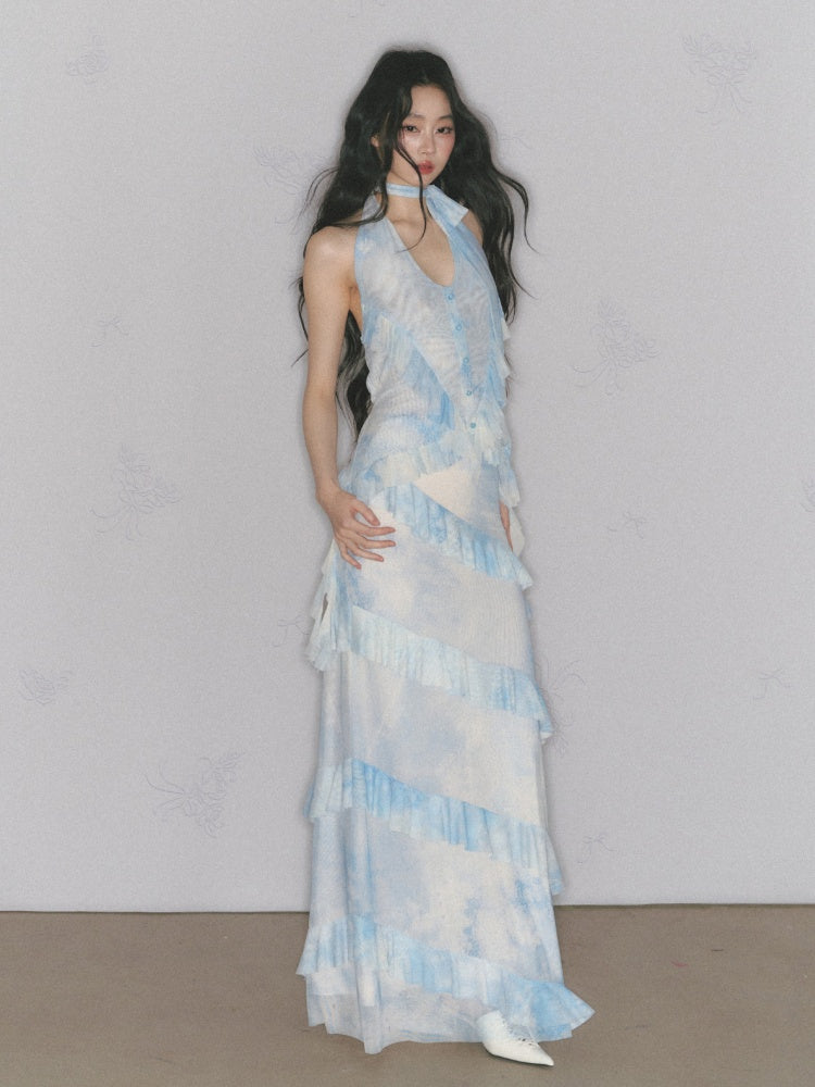 [Sea Salt Mint] Original Design Waist Cinched Camisole & Skirt【s0000013553】