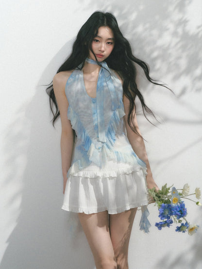 [Sea Salt Mint] Original Design Waist Cinched Camisole & Skirt【s0000013553】