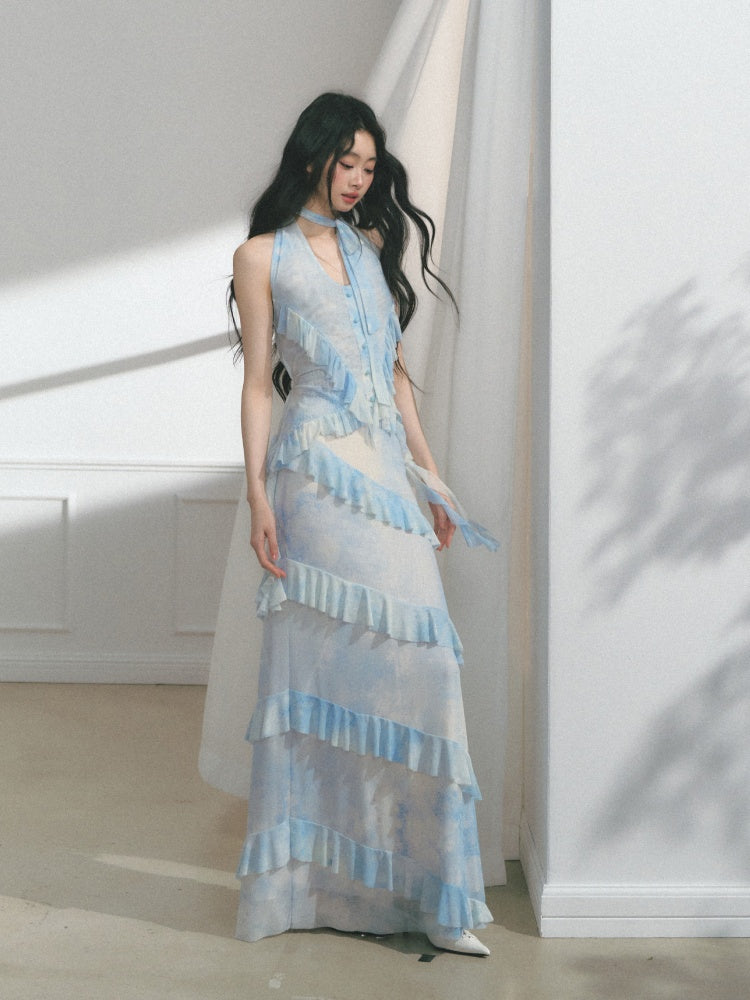 [Sea Salt Mint] Original Design Waist Cinched Camisole & Skirt【s0000013553】