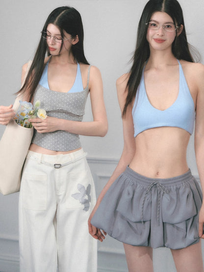 [Baileys Sweet Wine] Multi-Color Halter Neck Slim Bra Top【s0000013554】