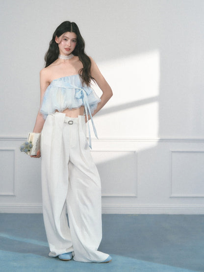 [Sea Salt Jasmine] Original Streamer Mesh Design Bandeau Skirt【s0000013555】