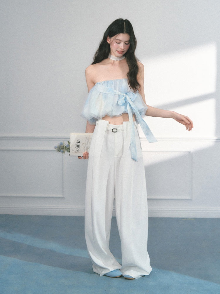 [Sea Salt Jasmine] Original Streamer Mesh Design Bandeau Skirt【s0000013555】