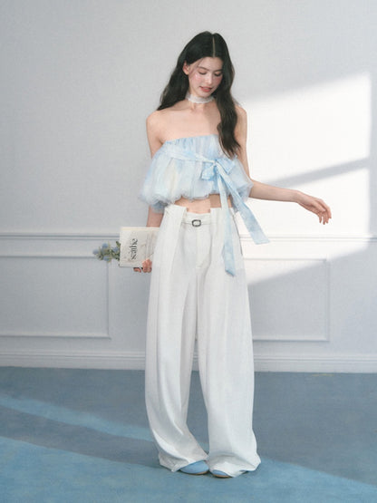 [Sea Salt Jasmine] Original Streamer Mesh Design Bandeau Skirt【s0000013555】