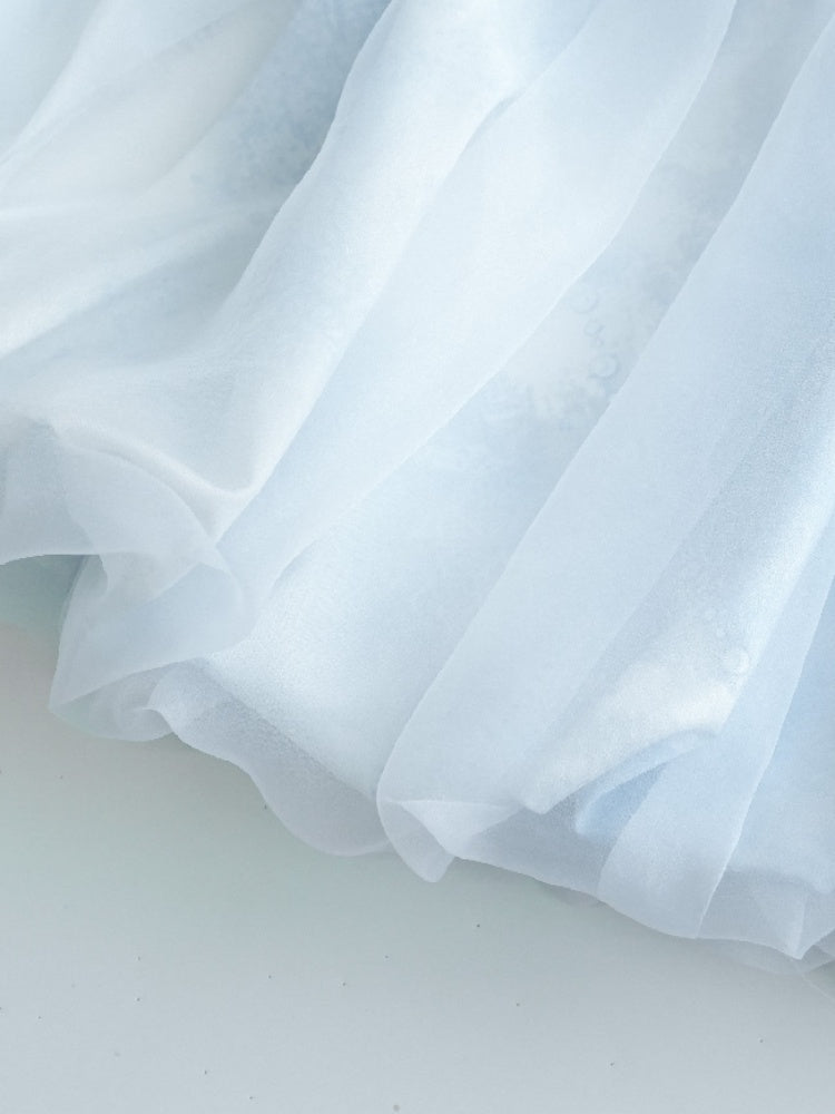 [Sea Salt Jasmine] Original Streamer Mesh Design Bandeau Skirt【s0000013555】