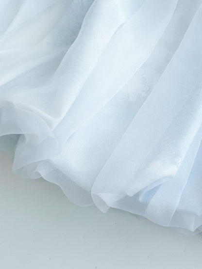 [Sea Salt Jasmine] Original Streamer Mesh Design Bandeau Skirt【s0000013555】