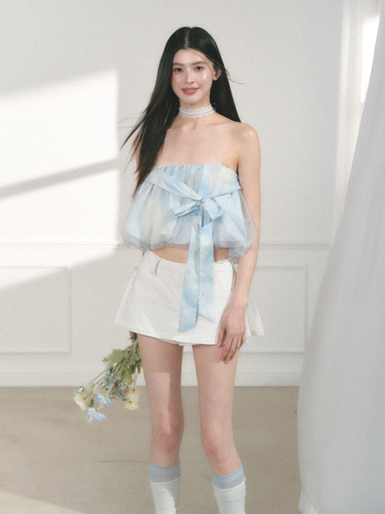 [Allow Me To Be Free] Original Solid Color Design A-Line Skirt Pants【s0000013557】