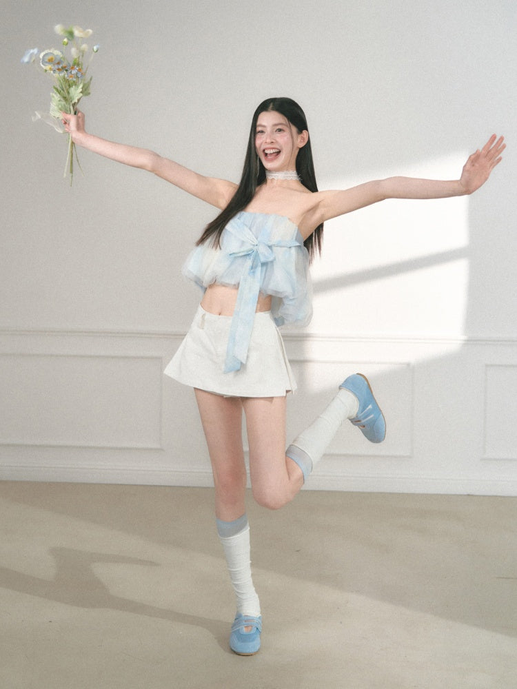 [Allow Me To Be Free] Original Solid Color Design A-Line Skirt Pants【s0000013557】