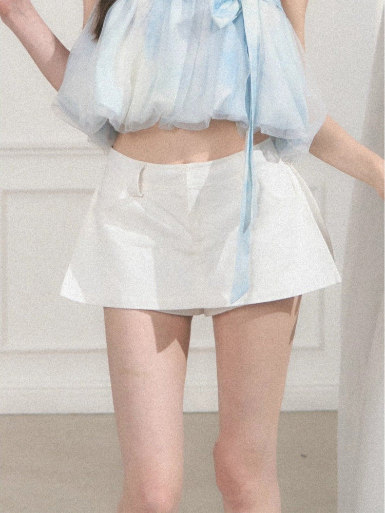 [Allow Me To Be Free] Original Solid Color Design A-Line Skirt Pants【s0000013557】