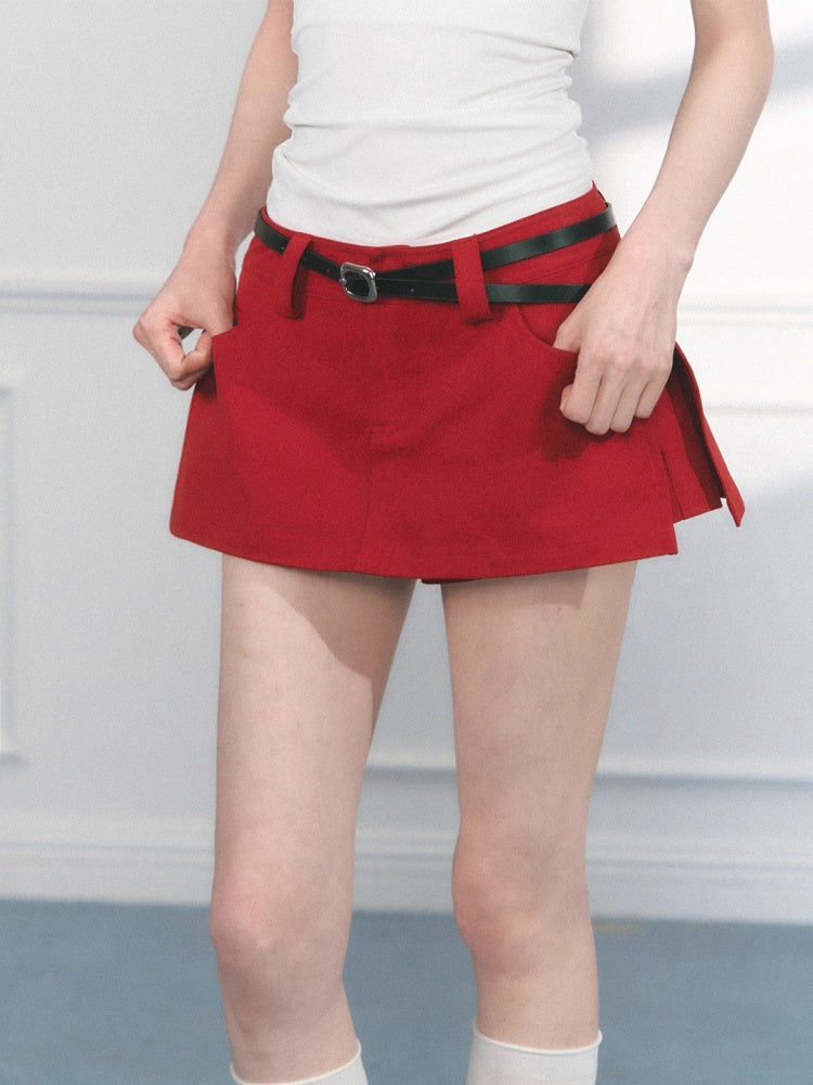 [Allow Me To Be Free] Original Solid Color Design A-Line Skirt Pants【s0000013557】