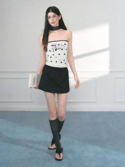 [Polka Puppy] Original Puppy Print Design Bandeau Tops【s0000013559】