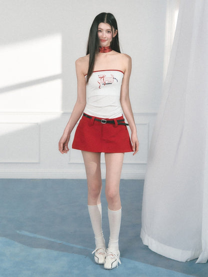 [Polka Puppy] Original Puppy Print Design Bandeau Tops【s0000013559】