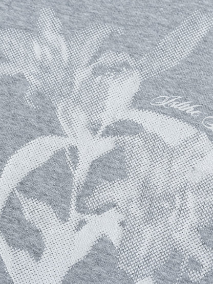 [Tea Iris Notebook] Original Floral Print Design Short Sleeve T-Shirt【s0000013560】