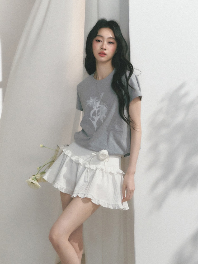 [Rose Poet] Original Ruffle Design A-Line Skirt【s0000013561】