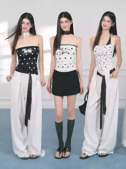 [Polka Concerto] Original French Polka Dot Ribbon Scarf【s0000013562】