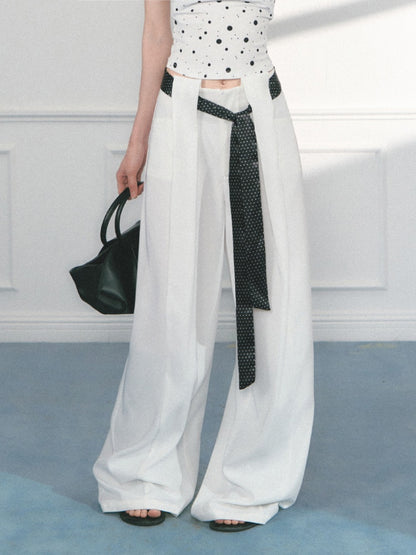 [Polka Concerto] Original French Polka Dot Ribbon Scarf【s0000013562】