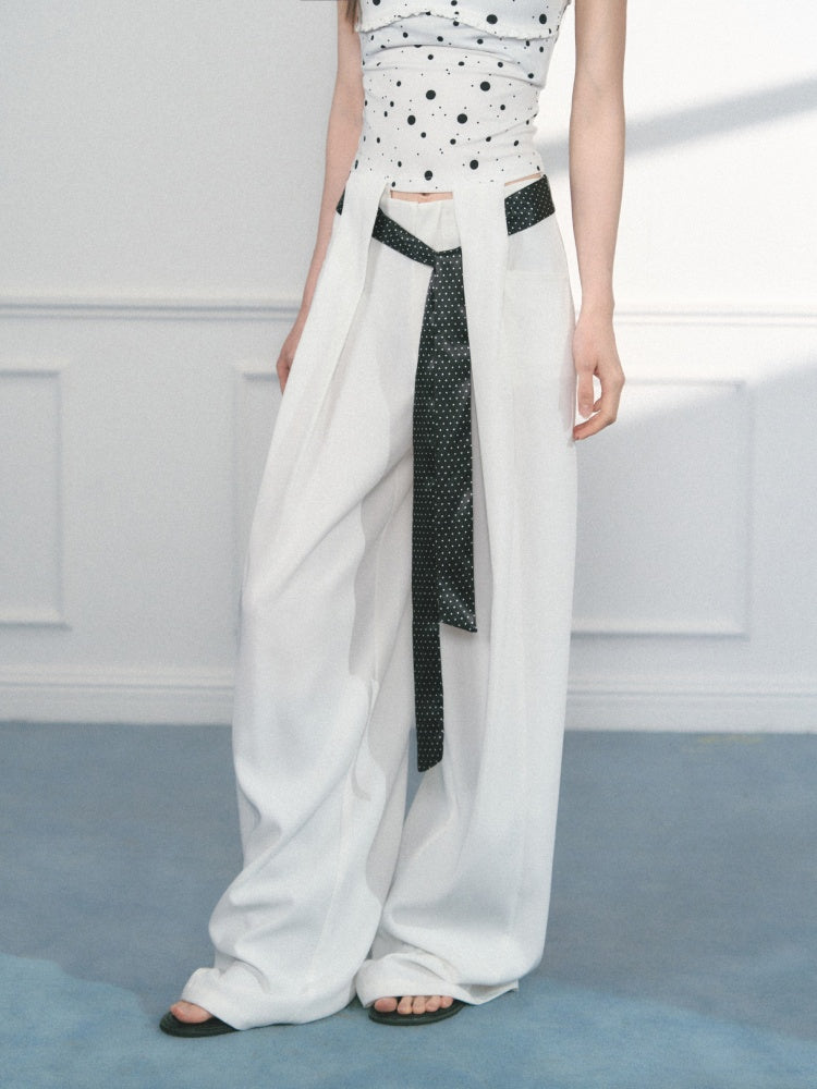 [Polka Concerto] Original French Polka Dot Ribbon Scarf【s0000013562】