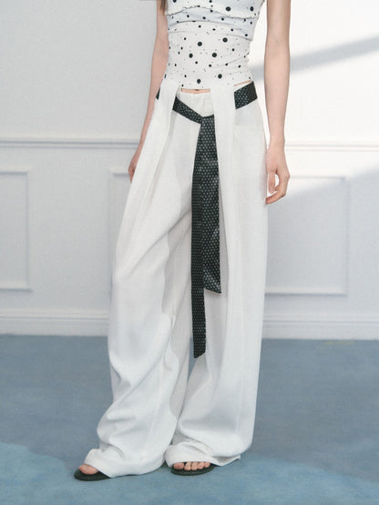 [Polka Concerto] Original French Polka Dot Ribbon Scarf【s0000013562】