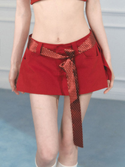 [Polka Concerto] Original French Polka Dot Ribbon Scarf【s0000013562】